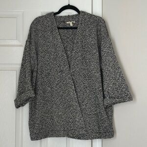 Women's Eileen Fisher Woman Houndstooth Jacket Cardigan Shawl Size 1X Plus